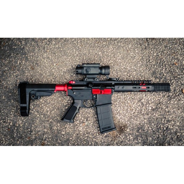 AR-15 5.56/.223 Wylde 7.5" Semi Auto Pistol | Red Accents | SBA3