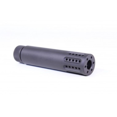 AR-15 SLIP OVER BARREL SHROUD WITH MULTI PORT MUZZLE BRAKE - 1/2X28