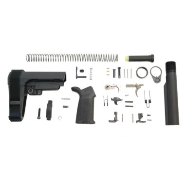 AR-15 SBA3 MOE EPT Pistol Lower Build Kit | Adjustable Pistol Brace & Milspec Lower Parts Kit