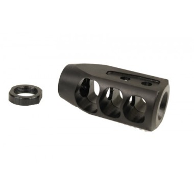 AR 15 5.56 Multi Port Steel Compensator, 1/2X28, Tanker style