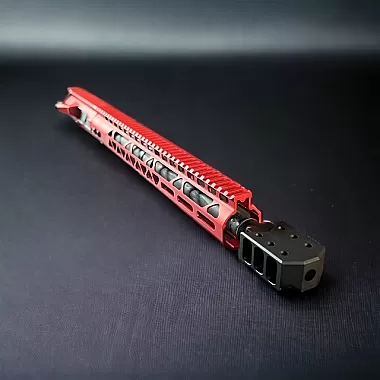 AR-15 16" 5.56/.223 Barrett Style Lightweight Upper Assembly, 15" M-Lok, Red Anodized Finish