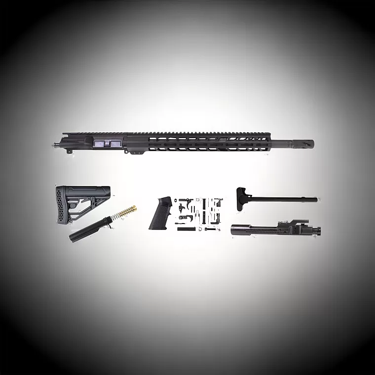 AR-15 .50 Beowulf 12.7x42 Cal 18 inch Parkerized Rifle Kit, 15 inch M-LOK, Adaptive Stock, No Lower