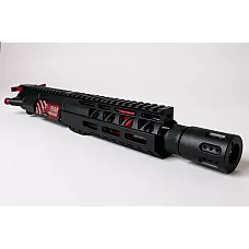 AR-15 300 Blackout 7.5" Patriotic Upper Assembly / Red Accents / Charging Handle / Shroud