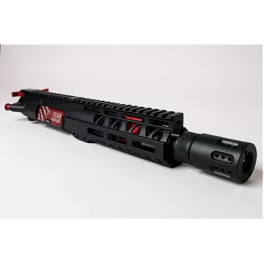 AR-15 300 Blackout 7.5" Patriotic Upper Assembly / Red Accents / Charging Handle / Shroud