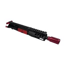 AR-15 5.56 NATO 5" Pistol Upper Assembly / Red Accent / Charging Handle Included | Black Nitride Barrel