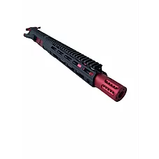 Moriarti AR-15 5.56/.223 10.5" M-LOK Upper Assembly – Red Shroud, Red Accents, Red Charging Handle
