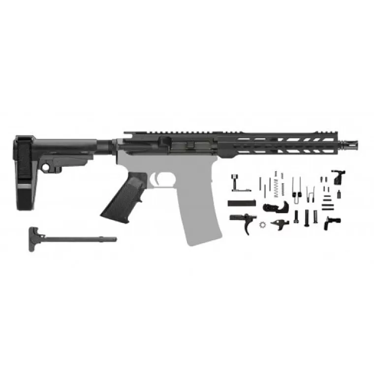 AR-15 6.5 Grendel 10.5 inch Premium Pistol Kit, M-LOK, SBA3 Brace – Unassembled Build Kit
