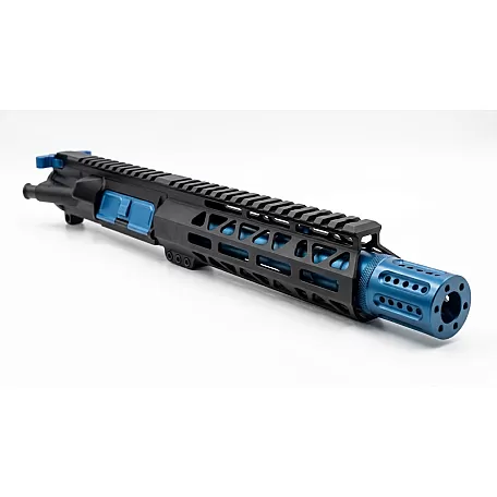 AR-15 .300 Blackout 7.5" Upper Assembly – 7" M-LOK, Blue Shroud & Accents