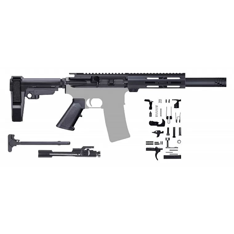 AR-15 5.56/.223 10.5 inch Tactical Pistol Kit, 7 inch Fake Can, SBA3