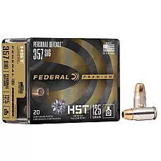 Federal Premium P357SHST1S 357 SIG 125gr HST JHP - 20rd Box | Self-Defense Ammo