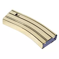 AR 5.56 Cal Aluminum 30 Rnd Mag With Anti-Tilt Follower - Gold Plated