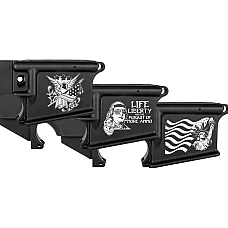 AR-15 80% Lower Receiver - 4th of July Limited Edition - Life Liberty Engraving