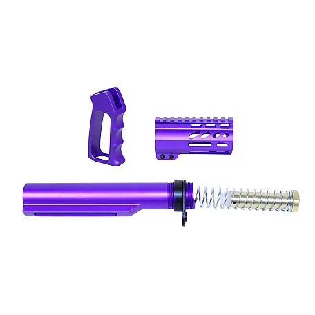 AR-15 Micro Pistol Furniture Set | 4" M-LOK | Mil-Spec Buffer Tube | SBR Ready | Choose Color