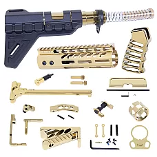 AR-15 Builder Kit w/ 7" M-LOK Handguard, Micro Breach Brace & Complete Lower Parts Kit – Available in Rainbow PVD, TiN, Chrome – Moriarti Arms