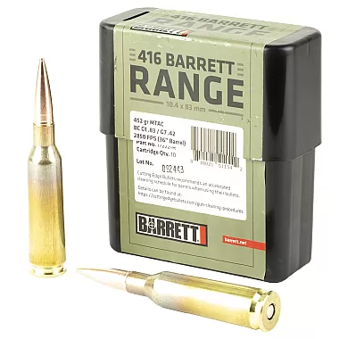 416 Barrett 452GR BTHP Match Ammo Box – 10 Rounds -17222-R
