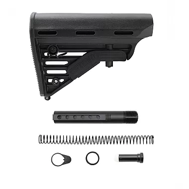 AR-10/.308 6-Position Stock Kit with 3.8oz Buffer and Blackhawk Knoxx Collapsible Stock – Mil-Spec, DPMS Compatible – Moriarti Arms