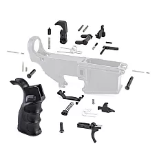 AR-15 Lower Receiver Parts Kit with Ambi Selector and Ergo Grip