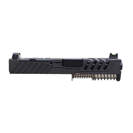 The Thunder 9mm Glock 43 Compatible Complete Slide Kit - For G43 Gen 3-5, RMSc Optic Cut, Black Cerakote
