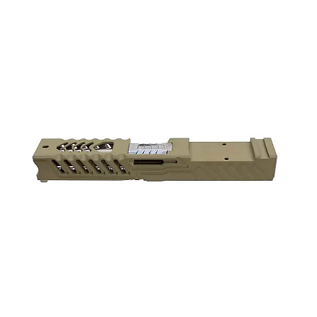 The Coyote Tan Complete Slide Kit w/ RMR Cutout – Gen 3 Compatible – G17 or G19 Option - Stainless Optimus Barrel