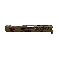 Glock G19/G17/G21/G23/G26/G34/G43 Compatible Stripped Slide w/ RMR Cut, Natural Camo| Choose Platform