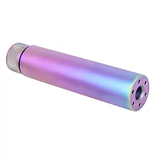 AR-15 Slip Over Fake Suppressor | Rainbow PVD Coated | 1/2x28 Thread