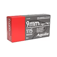 Aguila 9mm Luger Pistol Ammo 115 gr Full Metal Jacket - 50Rd - 640420003085