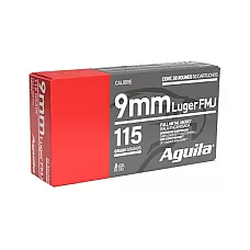 Aguila 9mm Luger Pistol Ammo 115 gr Full Metal Jacket - 50Rd - 640420003085