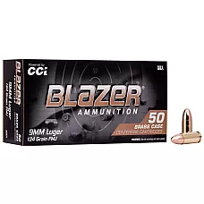 CCI Blazer Brass 9mm Ammo 124 Grain FMJ 50rds – 5201