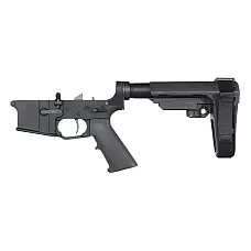 Moriarti AR-15 Unassembled Pistol Lower Build Kit – Rare Breed FRT-15L3 | SB Tactical SBA3 Brace