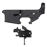 Moriarti No-Logo AR-15 Stripped Lower Receiver & Rare Breed FRT-15L3 Flat Straight Trigger