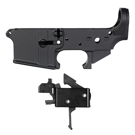 Moriarti No-Logo AR-15 Stripped Lower Receiver & Rare Breed FRT-15L3 Flat Straight Trigger