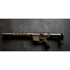 Moriarti AR-10 12.5" Pistol Suppressor Ready w/ 4" Faux Can, SBA3 Brace, Battleworn Finish – Choose .308 / 8.6 Blackout / 6.5 CM Cal
