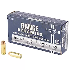 Fiocchi 10AP 10MM 180gr FMJ Range Dynamics Ammo - 50rd Box | Handgun Training Ammo