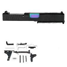 Glock 19 Compatible Pistol Build Kit - RMR Optic Cut Slide - Black - PVD Barrel - No Lower