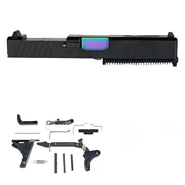 Glock 19 Compatible Pistol Build Kit - RMR Optic Cut Slide - Black - PVD Barrel - No Lower