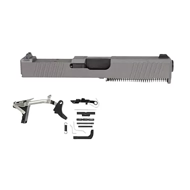 Glock 19 Compatible 9mm Full Pistol Build Kit | No Frame | FDE | RMR Cut Slide | Gen 1-3
