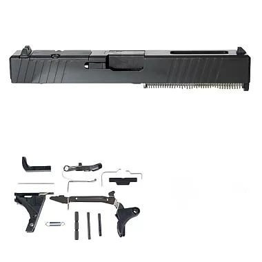 Glock 17 Gen 1-3 Compatible Pistol Build Kit w/ RMR Optic Cut Slide / Black / No Lower