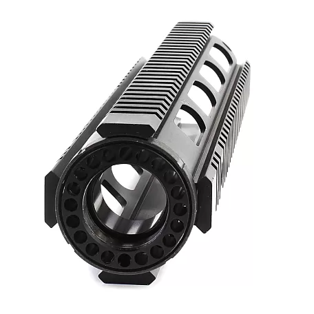 AR-15 12" Quadrail Float Handguard with Round Port / Cerakote Finish – Multiple Colors Available