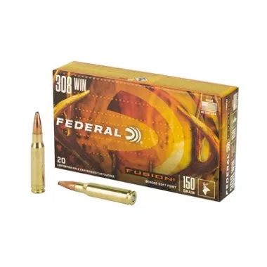 Federal F308FS1 308 Win 150gr Fusion Soft Point Ammo - 20rd Box | Deer Hunting Ammunition