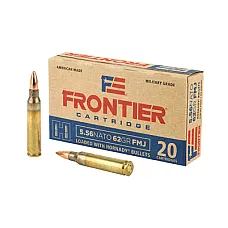Frontier 5.56 NATO 62gr FMJ Ammo – 20 Round Box | Hornady Bullets