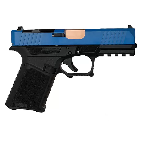 Moriarti Glock 19 Gen 1-3 Complete Slide Kit – Blue DLC / RMR Cut / Black or Bronze Barrel / Fiber Optic Sights