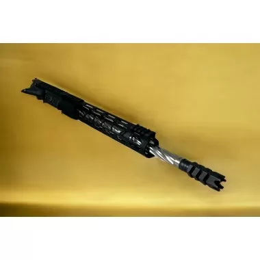 AR-15 5.56/.223 16" Stainless Steel Spiral Fluted "Black Shark" Upper Assembly / Mlok