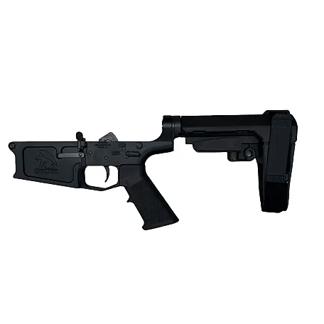 AR-10 .308 Moriarti Billet Lower Receiver – Anodized Black with SBA3 Pistol Brace, Complete