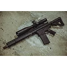 Moriarti MA-10 .243 WIN 16" Advanced Rifle, 416R Stainless, Cherry Bomb Muzzle, Magpul MOE Stock