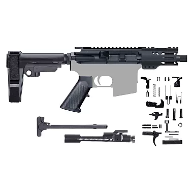 AR-15 5.56 NATO 5” Micro Pistol Kit w/ SBA3 Brace – Compression Series, No Lower