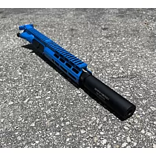 AR-15 5.56/.223 7.5" Pistol Upper Assembly / Blue / Fake Suppressor