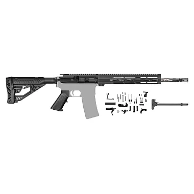 AR-15 300 Blackout 16" Stainless Black Claw rifle kit /12" mlok rail/Adaptive Stock