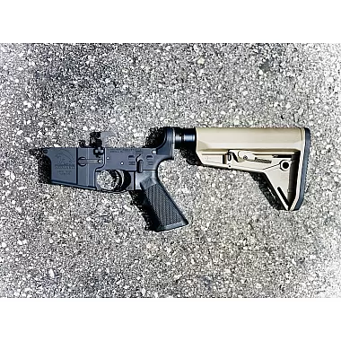 MA15 Moriarti Armaments Complete Lower Receiver, Semi-Automatic, Multi-Caliber, SL Carbine Stock - Black, FDE, or OD Green