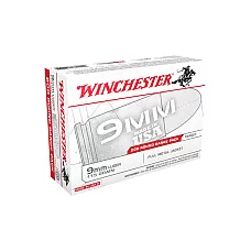 Winchester USA HANDGUN 9mm Luger 115 grain Full Metal Jacket Centerfire Pistol Ammunition - 200 Rounds Ammo