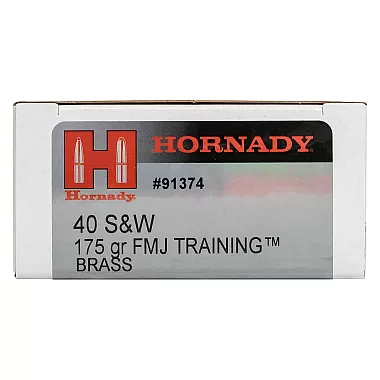Hornady 40 S&W 175 gr FMJ Training Brass - 50/Box (LE) - 91374